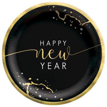 Hello NYE Round Plates, 6 3/4in, 20ct