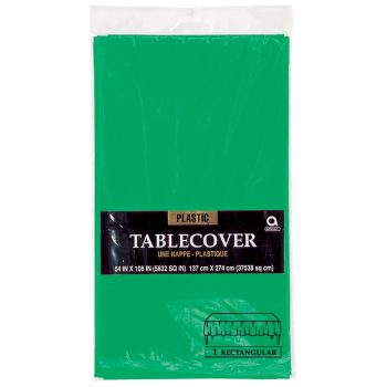 Green rectangular plastic tablecover packaging.