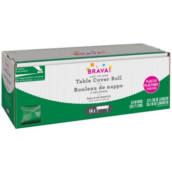 Table cover roll in packaging box.