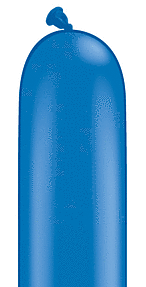 A blue, elongated, and rounded object with a smooth surface.