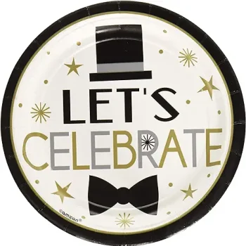 Dapper Night Round Plates, 7in, 18ct