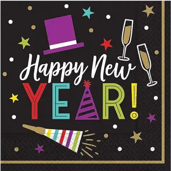 Bright New Year's Eve Luncheon Napkins 125ct