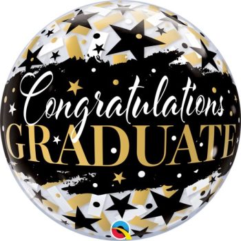 Congratulations graduate balloon with star design.