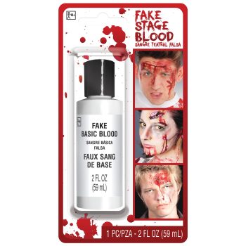Fake stage blood package with dramatic effects.