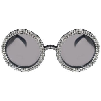 Round sunglasses with rhinestone embellishments.