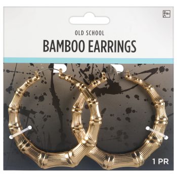 Gold Classic Bamboo Hip Hop Earrings