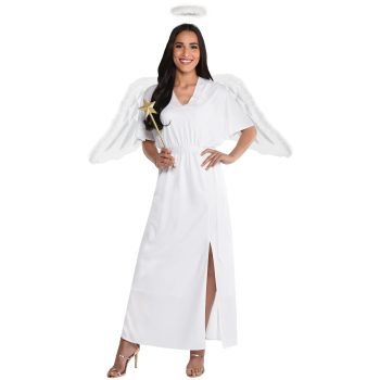 Angel costume with wings and halo.