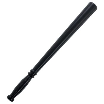 Black police baton on white background.
