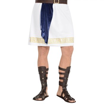 Man in Roman costume with sandals.