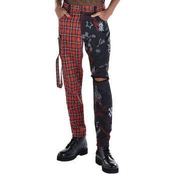 Dual Color Plaid Pants Men's