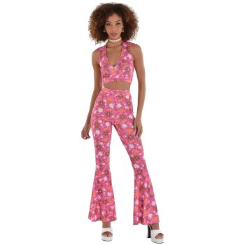 60's Halter Top & Pants Set Costume Adult