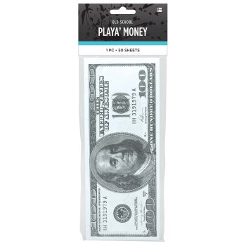 Novelty play money pack with Benjamin Franklin.