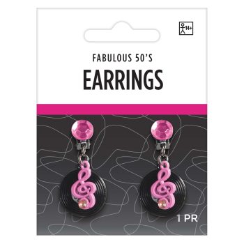 Pink and black Fabulous 50's earrings.
