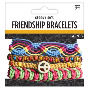 1960s Festival Boho Friendship Bracelets, 4ct