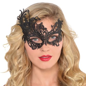 Black Lace Filigree Masquerade Mask