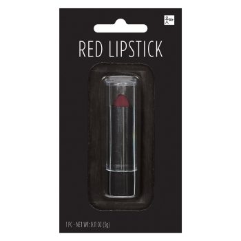 Red lipstick in black packaging.