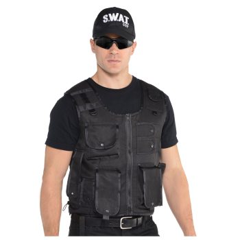 Man in tactical SWAT gear and sunglasses.