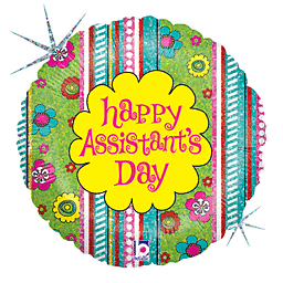 Happy Assistant’s Day colorful floral balloon.