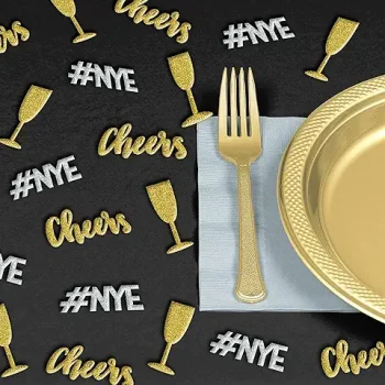 New Year Silver & Gold Slitter Confetti, 24ct