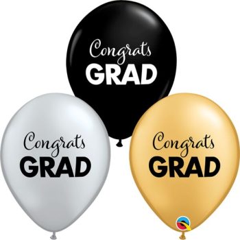 Graduation balloons saying "Congrats Grad.