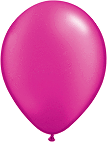 A single shiny pink balloon with a smooth surface.