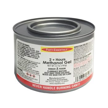 A can of methanol gel fuel for cooking and heating.