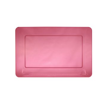 Rectangular pink silicone mat with a recessed center area.