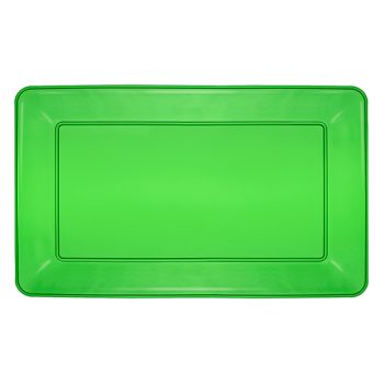 A plain green rectangular plastic tray.
