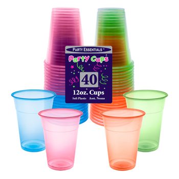 Colorful plastic party cups in various bright colors.