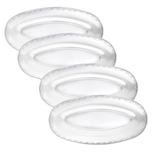 Set of four clear inflatable swim rings stacked together.