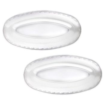 Two transparent inflatable swim rings with a clear design.