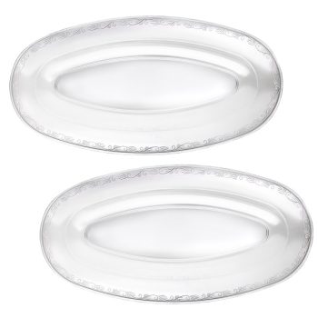 Two clear oval inflatable swim rings on a white background.