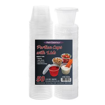 Stack of clear plastic cups with measuring marks and a label.