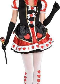 Costume resembling the Queen of Hearts from a deck of cards.