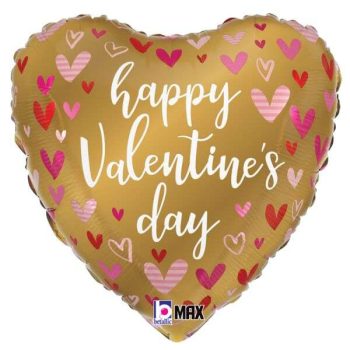 18-inch Valentine's Day foil heart decoration available at Cool Kat Party Warehouse - festive and affordable party supplies for your celebration