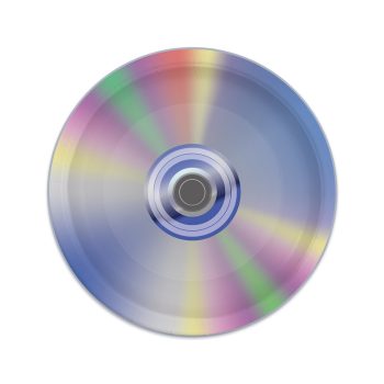 A shiny compact disc reflecting colorful light patterns.
