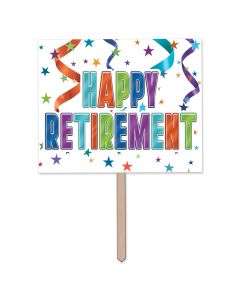 "Eye-catching retirement yard sign featuring bold colors and clear text, perfect for attracting attention and celebrating life's milestones. Ideal for announcing retirement parties, events, or expressing congratulations to the retiree. Stand out in the neighborhood with this vibrant and customizable sign that speaks volumes about the joyous occasion ahead.