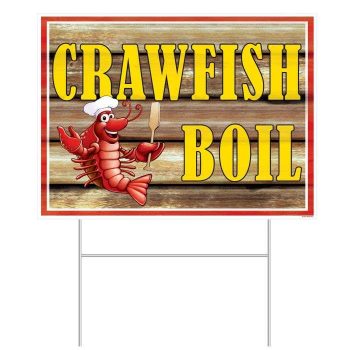 Beistle Crawfish Yard Sign – Vibrant, durable outdoor decor for crawfish boils and Southern-themed events.