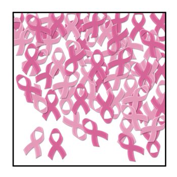 Multiple pink ribbons symbolizing breast cancer awareness.