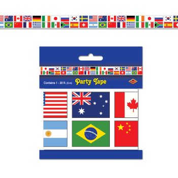 A set of international flag party signs for decoration.