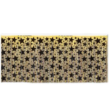 A decorative panel with a pattern of numerous small star shapes.