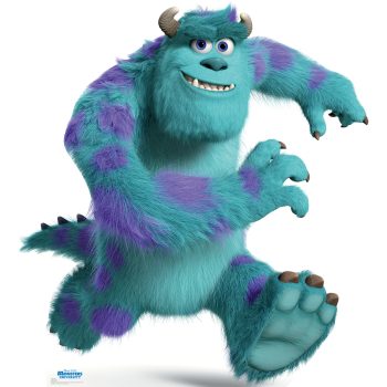 A large, blue and purple spotted monster walking confidently.