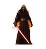 Dark figure with a glowing red lightsaber standing ominously.