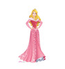 A princess in a pink gown with long blonde hair.