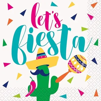 Colorful fiesta theme with a cactus wearing a sombrero and maracas.
