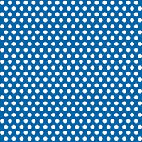 Blue background with evenly spaced white polka dots.
