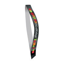 A colorful sash with the words 'Happy Holidays' and festive decorations.