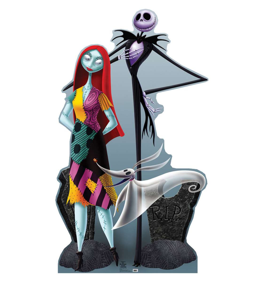 Jack Skellington and Sally from The Nightmare Before Christmas.