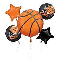 Vibrant basketball-themed party balloons adding excitement to your event decor – perfect for sports enthusiasts and basketball fans!