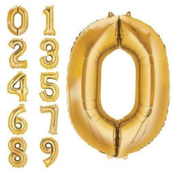 Shimmering gold number balloons for birthdays and celebrations - add a touch of elegance and glam to your party decor!